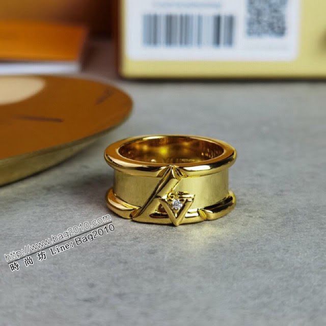 Louis Vuitton新款飾品 路易威登立體字母鑽石戒指 LV男女金色銀色戒指指環  zglv2209